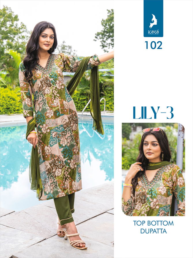 Lily 3 By Kaya Kurti With Bottom Dupatta Wholesale Shop In Surat
